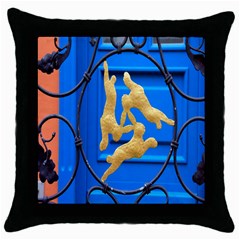 Animal Hare Window Gold Throw Pillow Case (black) by Nexatart