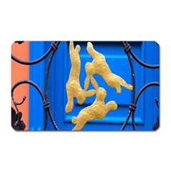 Animal Hare Window Gold Magnet (rectangular) by Nexatart