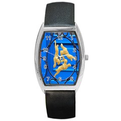 Animal Hare Window Gold Barrel Style Metal Watch by Nexatart