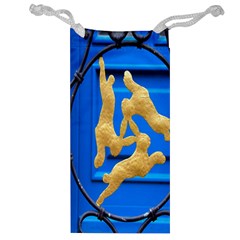 Animal Hare Window Gold Jewelry Bag by Nexatart