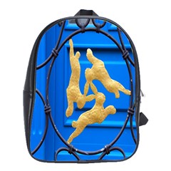 Animal Hare Window Gold School Bags(large)  by Nexatart