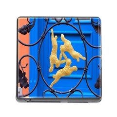 Animal Hare Window Gold Memory Card Reader (square) by Nexatart