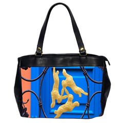 Animal Hare Window Gold Office Handbags (2 Sides)  by Nexatart