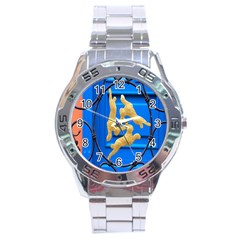 Animal Hare Window Gold Stainless Steel Analogue Watch by Nexatart