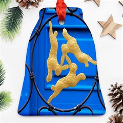 Animal Hare Window Gold Ornament (bell) by Nexatart