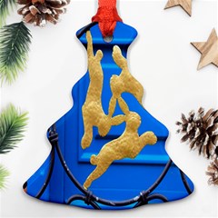 Animal Hare Window Gold Christmas Tree Ornament (two Sides) by Nexatart