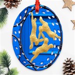 Animal Hare Window Gold Ornament (Oval Filigree) Front