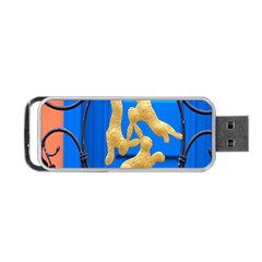 Animal Hare Window Gold Portable Usb Flash (one Side) by Nexatart