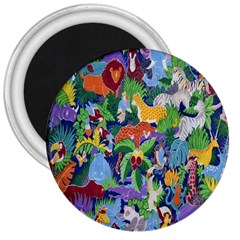 Animated Safari Animals Background 3  Magnets by Nexatart