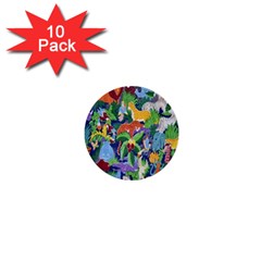 Animated Safari Animals Background 1  Mini Buttons (10 Pack)  by Nexatart