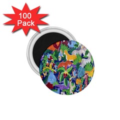 Animated Safari Animals Background 1 75  Magnets (100 Pack)  by Nexatart