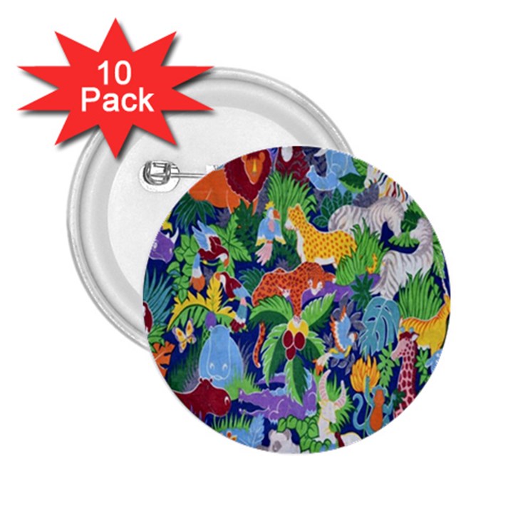 Animated Safari Animals Background 2.25  Buttons (10 pack) 