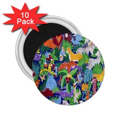 Animated Safari Animals Background 2 25  Magnets (10 Pack)  by Nexatart