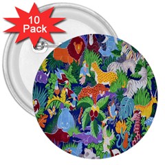 Animated Safari Animals Background 3  Buttons (10 Pack)  by Nexatart