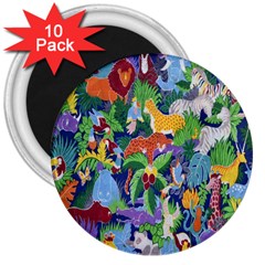 Animated Safari Animals Background 3  Magnets (10 Pack)  by Nexatart