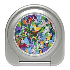 Animated Safari Animals Background Travel Alarm Clocks by Nexatart