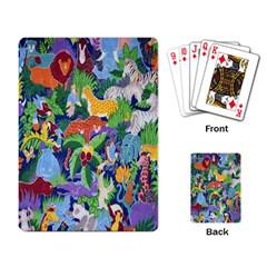 Animated Safari Animals Background Playing Card by Nexatart