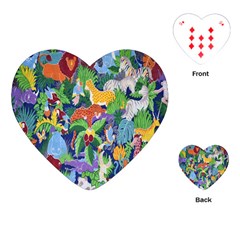 Animated Safari Animals Background Playing Cards (heart)  by Nexatart