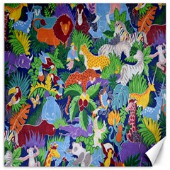 Animated Safari Animals Background Canvas 12  X 12   by Nexatart