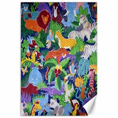 Animated Safari Animals Background Canvas 24  X 36  by Nexatart