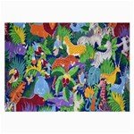 Animated Safari Animals Background Large Glasses Cloth Front