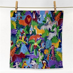 Animated Safari Animals Background Face Towel by Nexatart