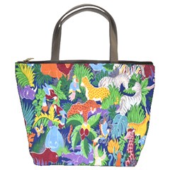 Animated Safari Animals Background Bucket Bags by Nexatart