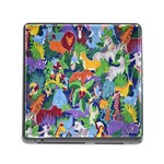 Animated Safari Animals Background Memory Card Reader (Square) Front