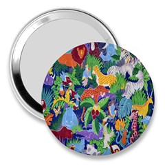 Animated Safari Animals Background 3  Handbag Mirrors by Nexatart