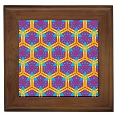 Yellow Honeycombs Pattern                                                          			framed Tile by LalyLauraFLM