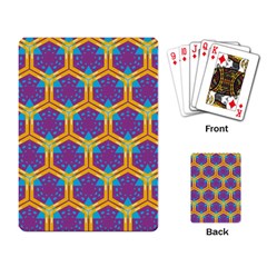 Yellow Honeycombs Pattern                                                          			playing Cards Single Design by LalyLauraFLM