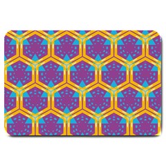 Yellow Honeycombs Pattern                                                          			large Doormat by LalyLauraFLM