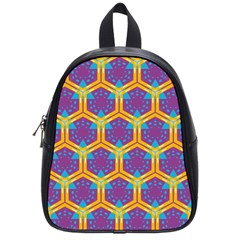 Yellow Honeycombs Pattern                                                          			school Bag (small) by LalyLauraFLM