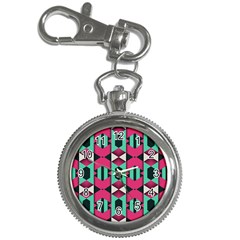 Green Pink Shapes                                 			key Chain Watch by LalyLauraFLM