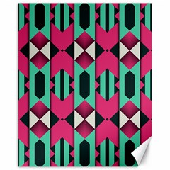 Green Pink Shapes                                 			canvas 16  X 20  by LalyLauraFLM