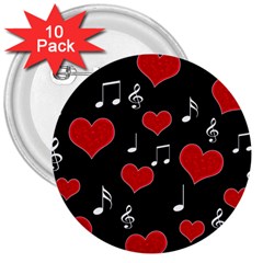 Love Song 3  Buttons (10 Pack)  by Valentinaart