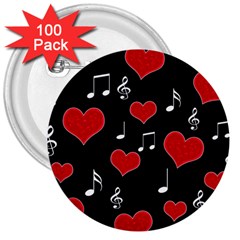 Love Song 3  Buttons (100 Pack)  by Valentinaart