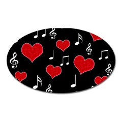 Love Song Oval Magnet by Valentinaart