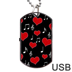 Love Song Dog Tag Usb Flash (two Sides) by Valentinaart