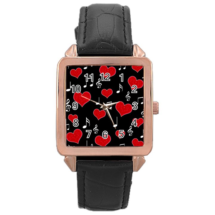 Love song Rose Gold Leather Watch 