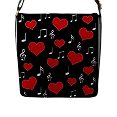 Love Song Flap Messenger Bag (l)  by Valentinaart