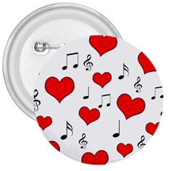 Love Song Pattern 3  Buttons by Valentinaart