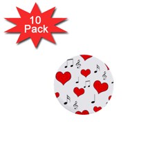 Love Song Pattern 1  Mini Buttons (10 Pack)  by Valentinaart