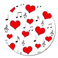 Love Song Pattern Magnet 5  (round) by Valentinaart