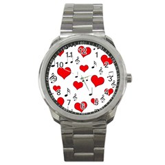 Love Song Pattern Sport Metal Watch by Valentinaart