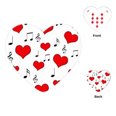 Love Song Pattern Playing Cards (heart)  by Valentinaart