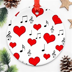 Love Song Pattern Round Ornament (two Sides)