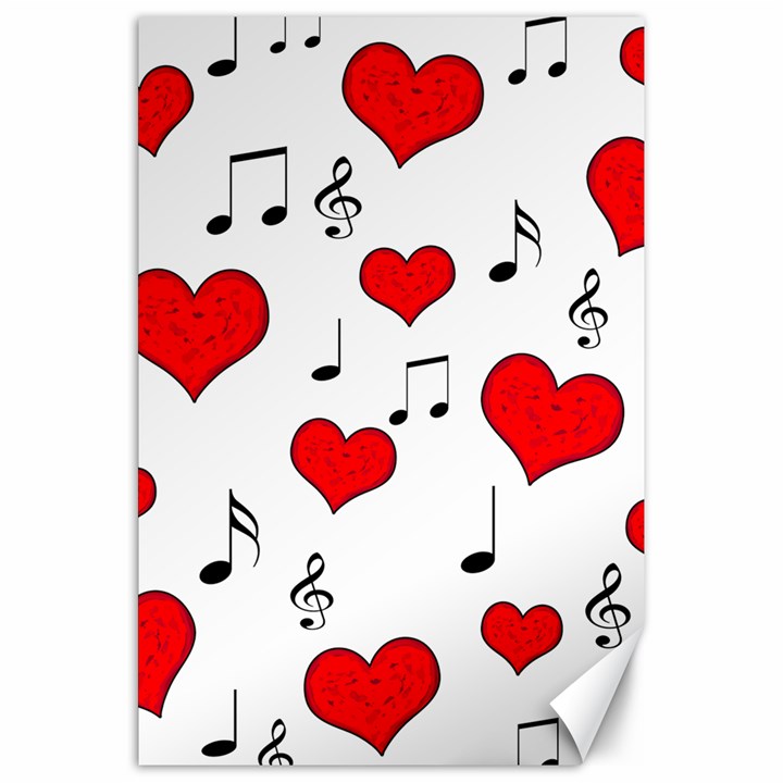 Love song pattern Canvas 20  x 30  