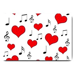 Love Song Pattern Large Doormat  by Valentinaart