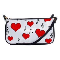 Love Song Pattern Shoulder Clutch Bags by Valentinaart